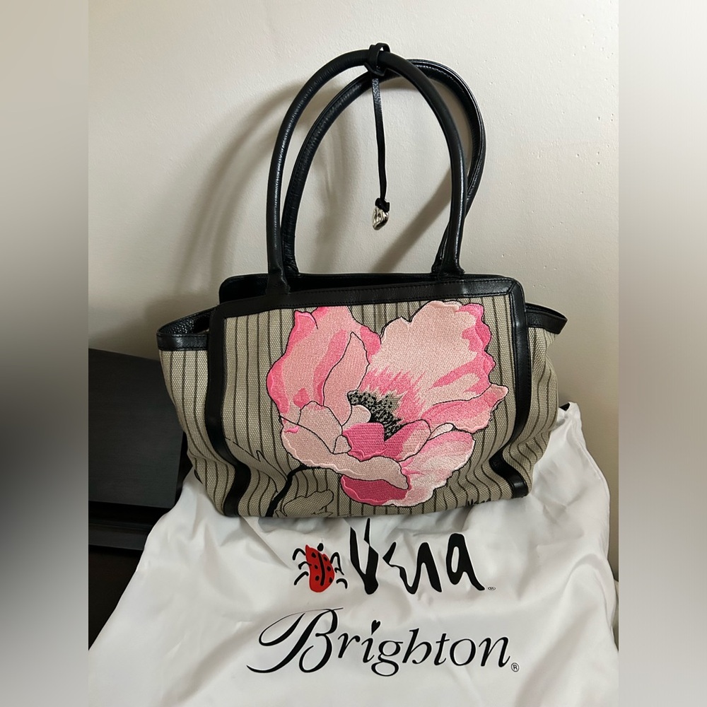 Vera Bradley Black and Pink Floral Tote